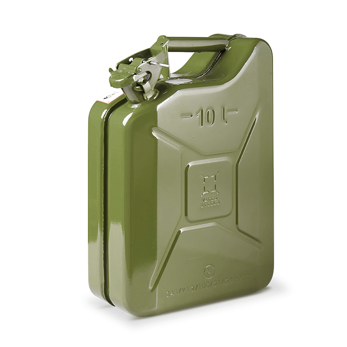 Yorkshire Homeware 5,10,20 Litre Metal Jerry Cans / Spout Funnel for Petrol and Diesel Oil UN-Approved - TÜV Rhineland Certified 5L Jerry Can With Spout -Green 