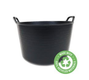 56L Recycled Plastic Black Flexi Tub 